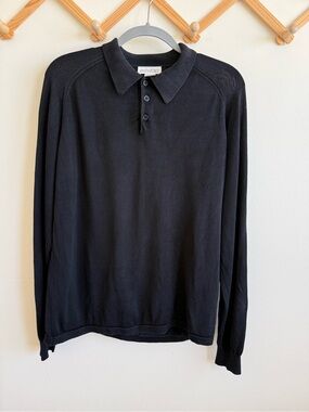 Anthology 100% Silk Knit Polo Sweater